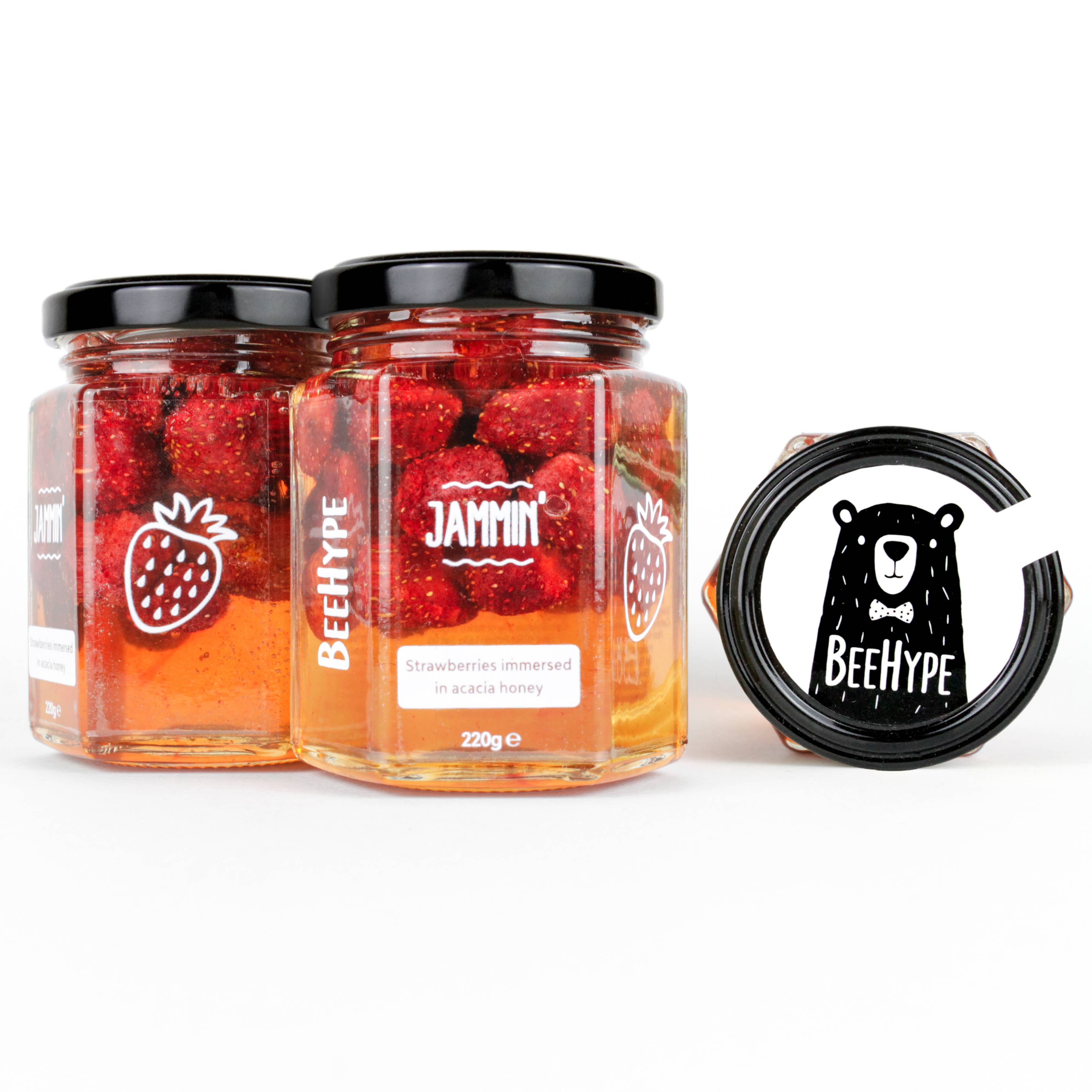 BeeHype – wholesale Jam/jelly – Jammin' - Strawberries Preserved In Acacia Honey Healthy Jam1