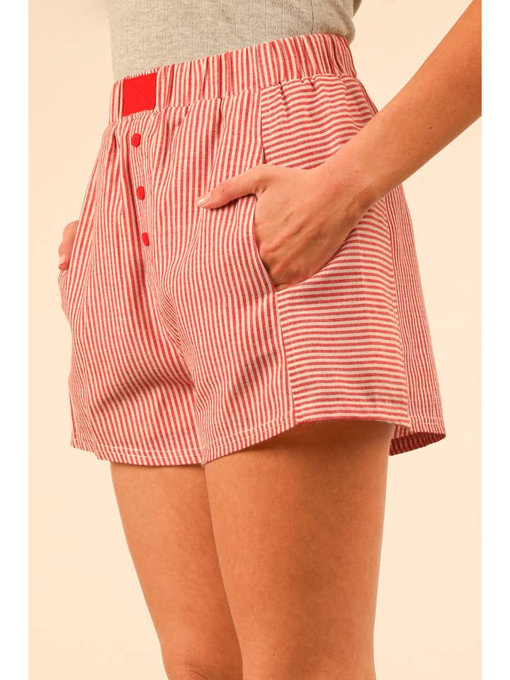 VERY J - Wholesale Lounge shorts – Women's - NP70735-Striped & Checker Boxer Shorts22