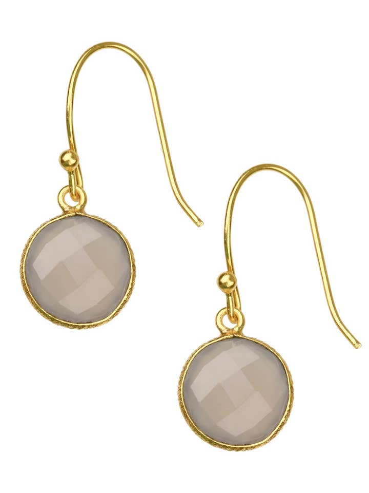 Round Gemstone Dangle Earring for wholesale by Veroma Gifts
