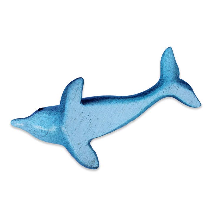 California Seashell Company - Wholesale Decorative Figurine - Mini Blue Dolphin 4" Resin Figurine