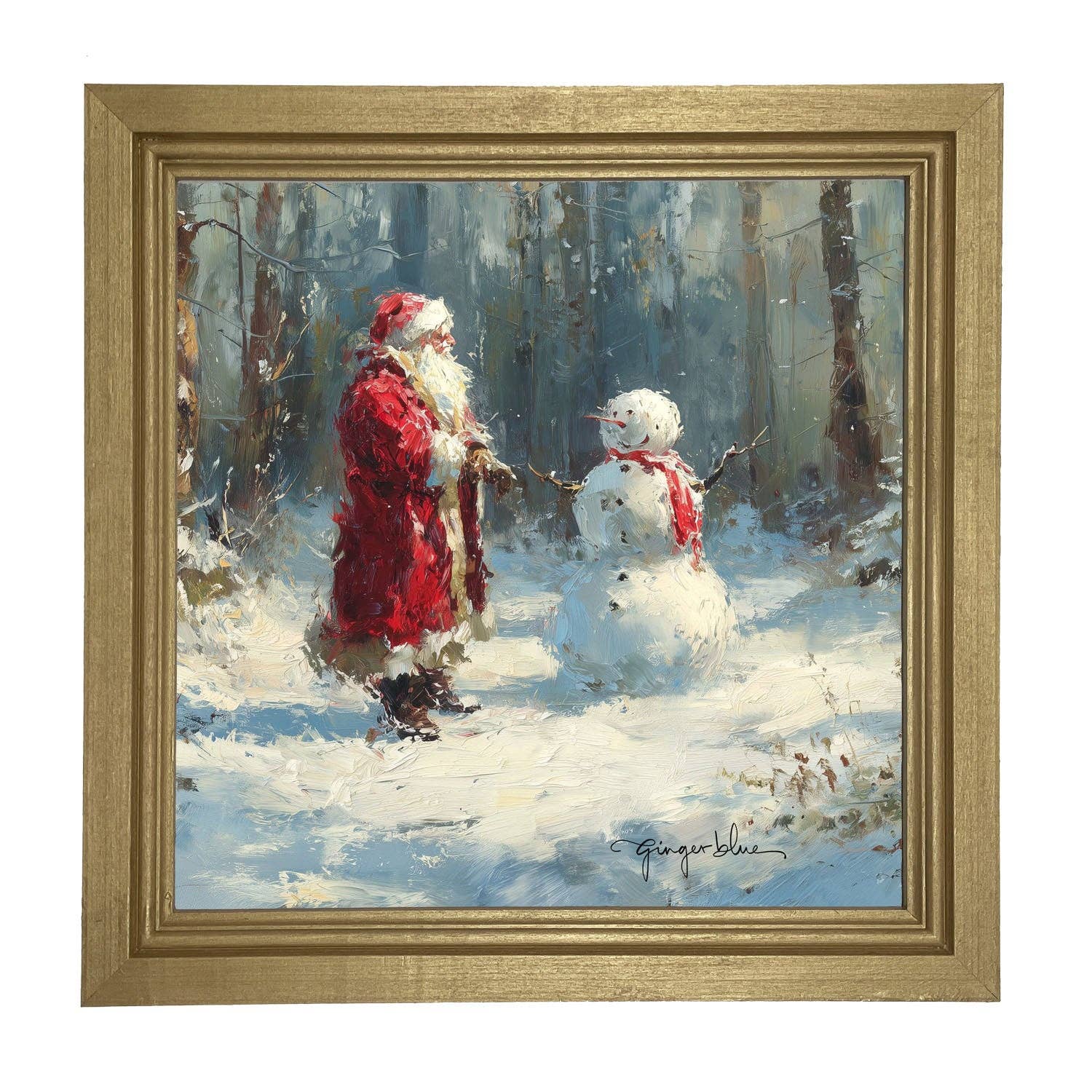 ginger blue - Wholesale Christmas Wall Art - Santa and the Snowman12