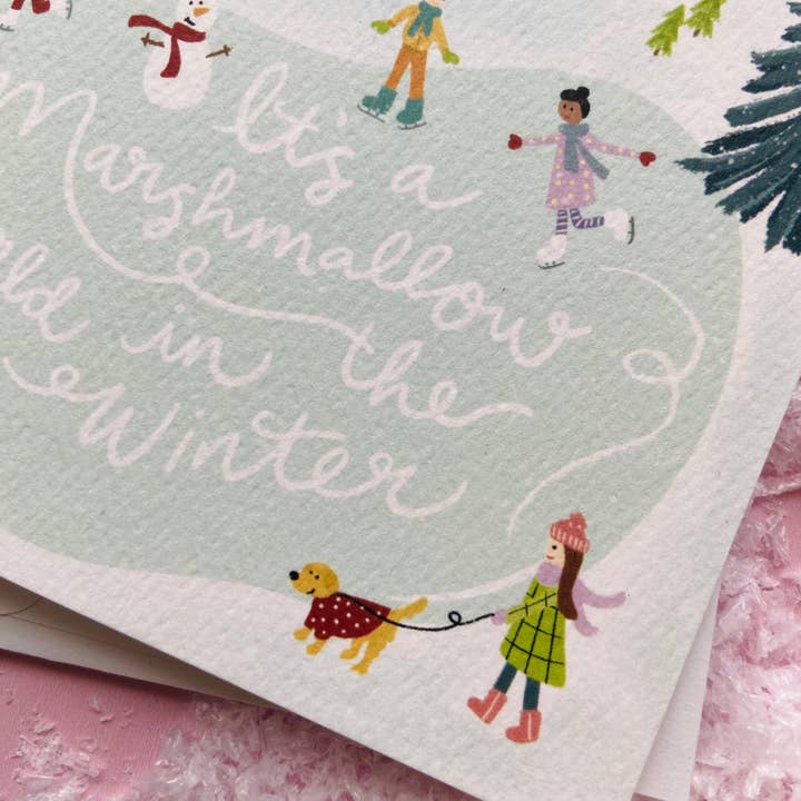 Makerie Day - Wholesale Christmas Card - Christmas Skating Marshmallow World - Greeting Card 2