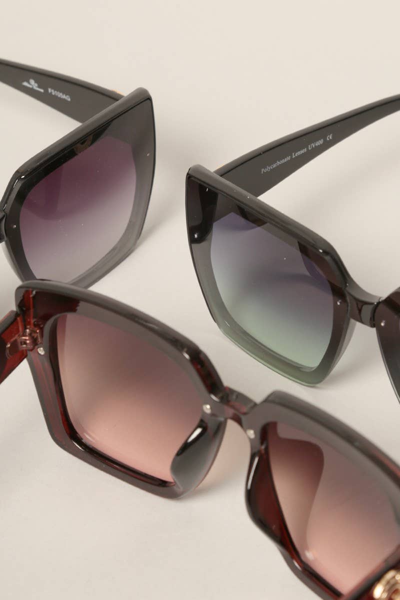 12 COULEURS ASSORTIES Lunettes de soleil carrées à verres teintés en vente sur Faire5