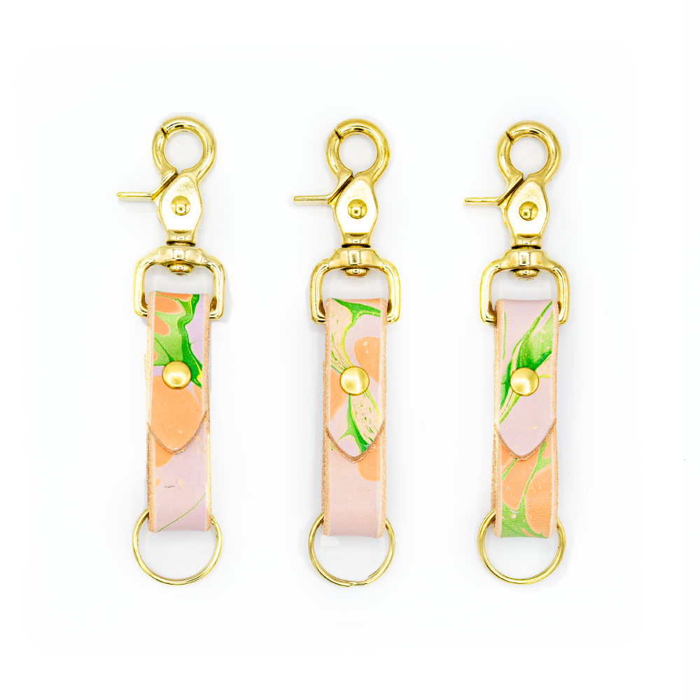 Glad & Young Studio – wholesale Keychain – Women's – Swivel Snap Keychain - Marbled Palettes1