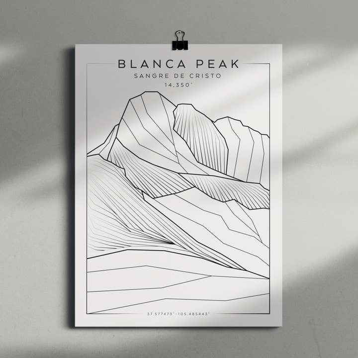 Blanca Peak 9x12 Poster for wholesale by The Elevated Line LLC