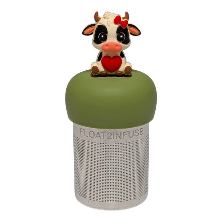Floating Valentine Cow Tea Infuser I Green Base for wholesale by Float2infuse Tea Infuser
