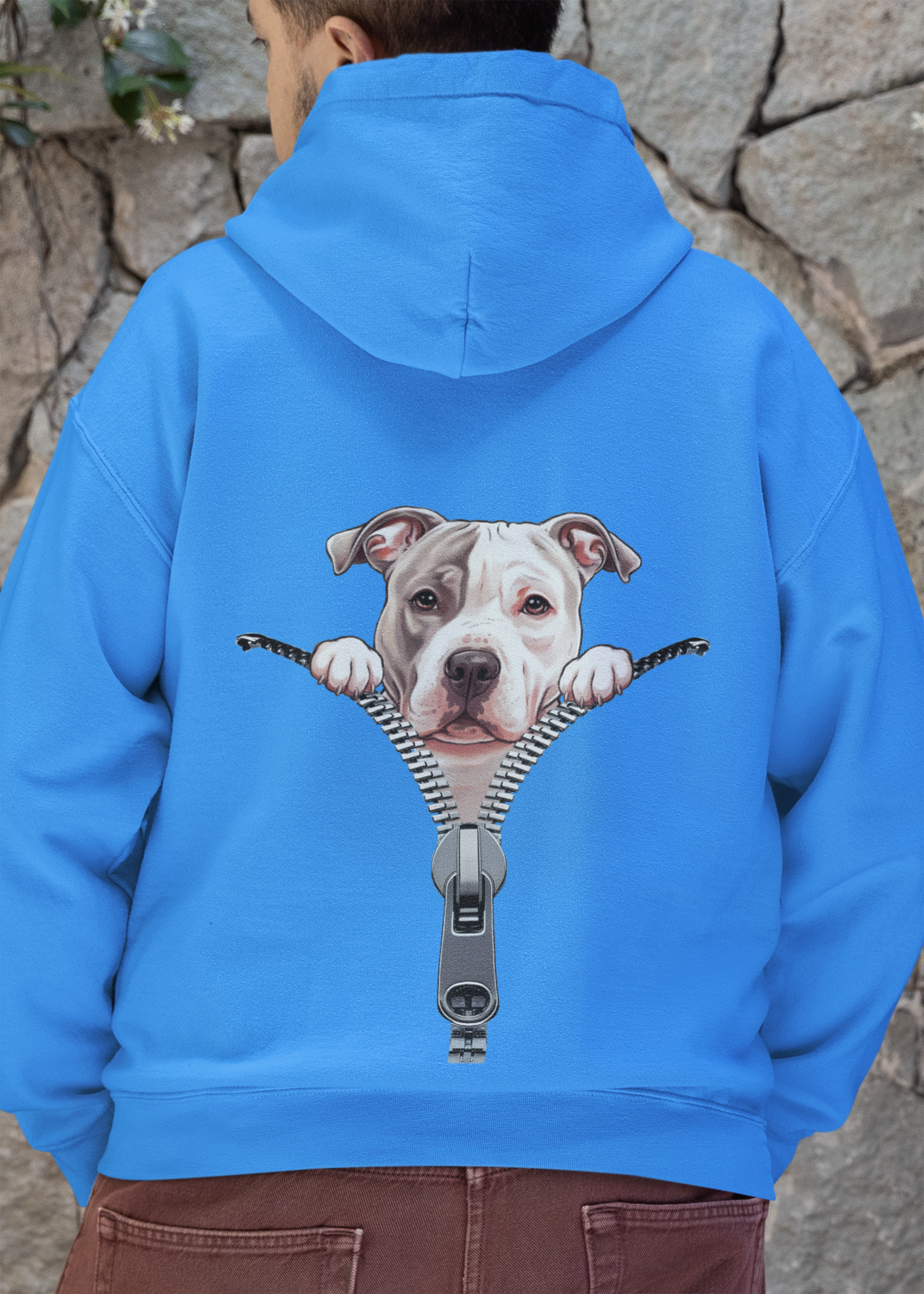 Zombie Paws - Wholesale Hoodie - Unisex - Dog Pullover Hoodie - back print only -Pit bull 1