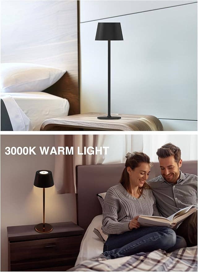 LivingTaste Home Inc – Engroshandel Skrivebordslampe – 2-pak trådløse LED bordlamper med 5000mAh genopladeligt batteri, sort4