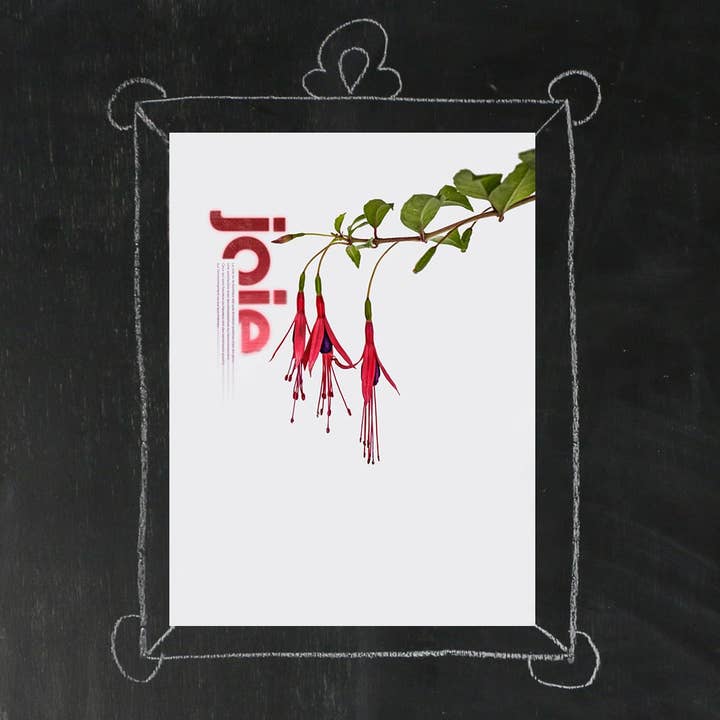 Poster 30x40 Fiore con la parola gioia per la vendita all'ingrosso da parte di Editions MaT