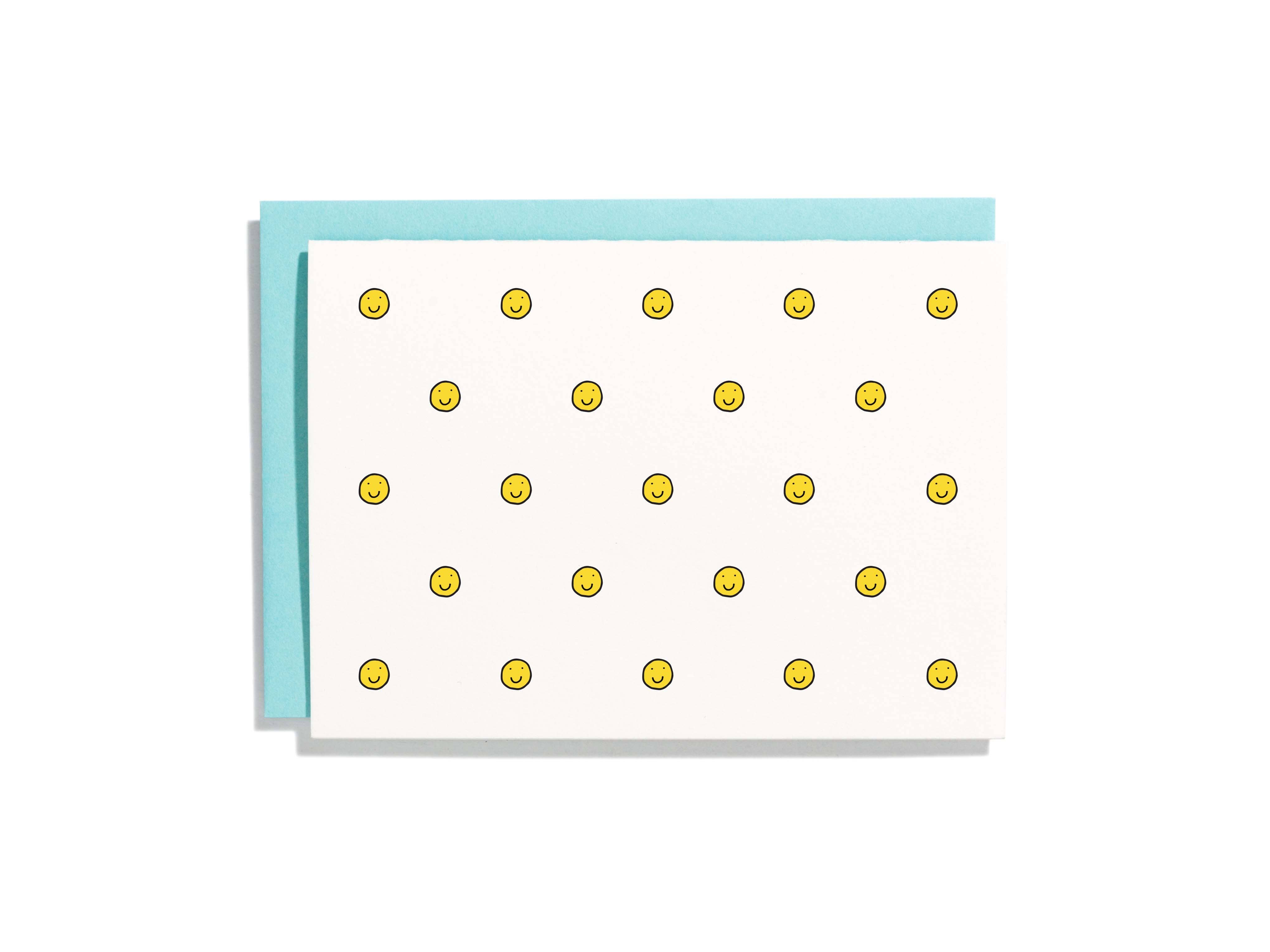 Shorthand Press - Venta al por mayor Conjunto de papelería y tarjetas - Juego de cajas de tarjetas tipográficas con estampado de caritas sonrientes