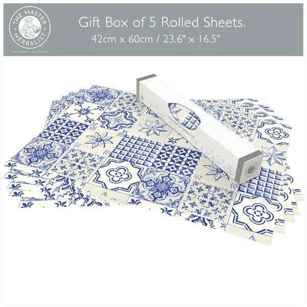 The Master Herbalist - Wholesale Drawer Liner - NEROLI & YLANG YLANG Scented Drawer Liners with a Portuguese Tile Pattern2