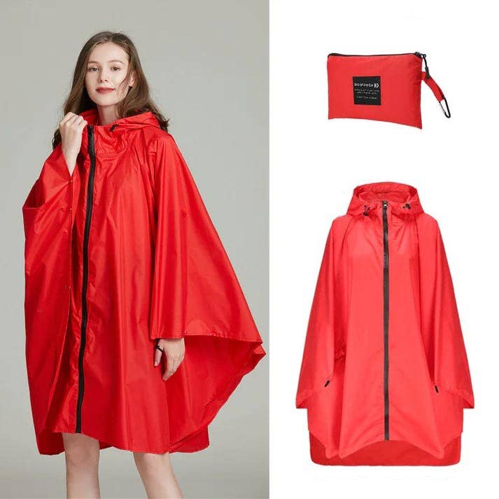 Roter Regenponchos zum Fahrradfahren & Wandern Damen für den Großhandel von Bomence