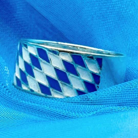 Anello in argento 925 smaltato lucido Baviera per la vendita all'ingrosso da parte di LIVINCI