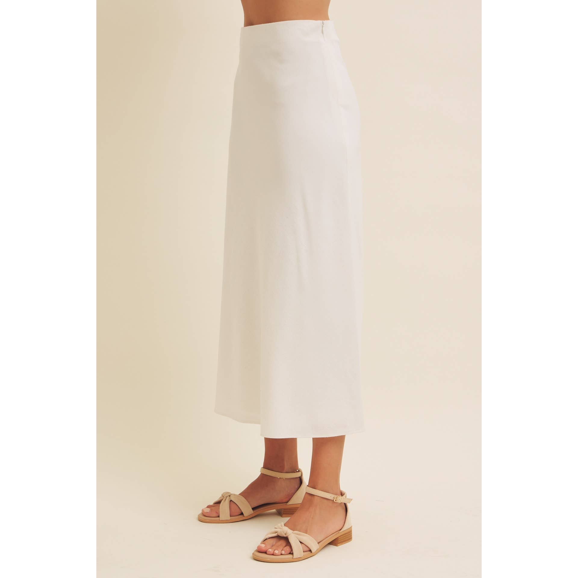 in february - Wholesale Skirt - Women's - VISCOSE LINEN BLEND BIAS CUT MAXI SKIRT WITH LINING31