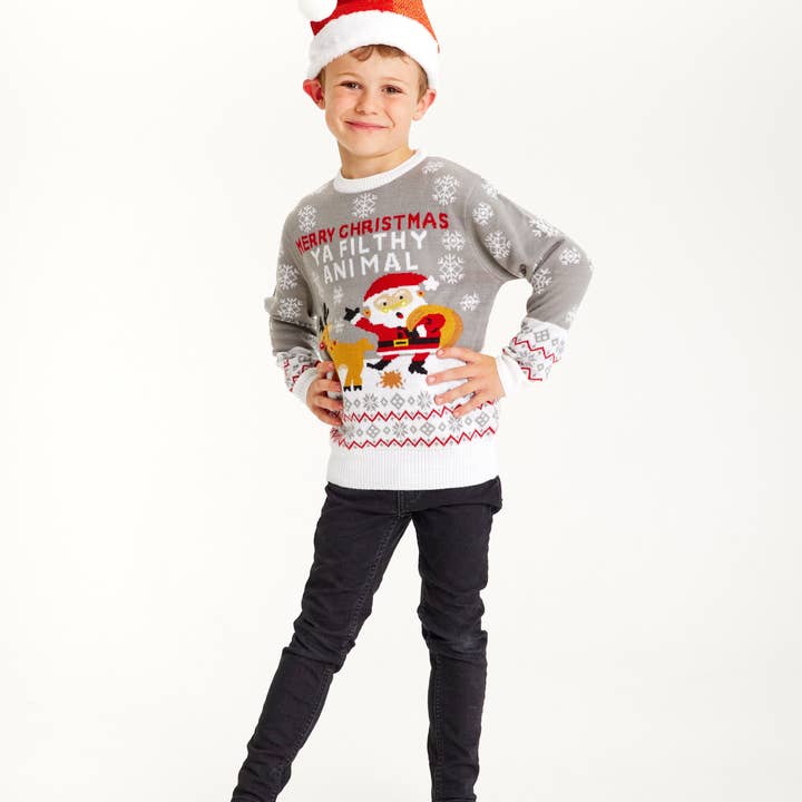 Camisola de Natal Ya Filthy Animal - criança. por atacado de Happy Seasons