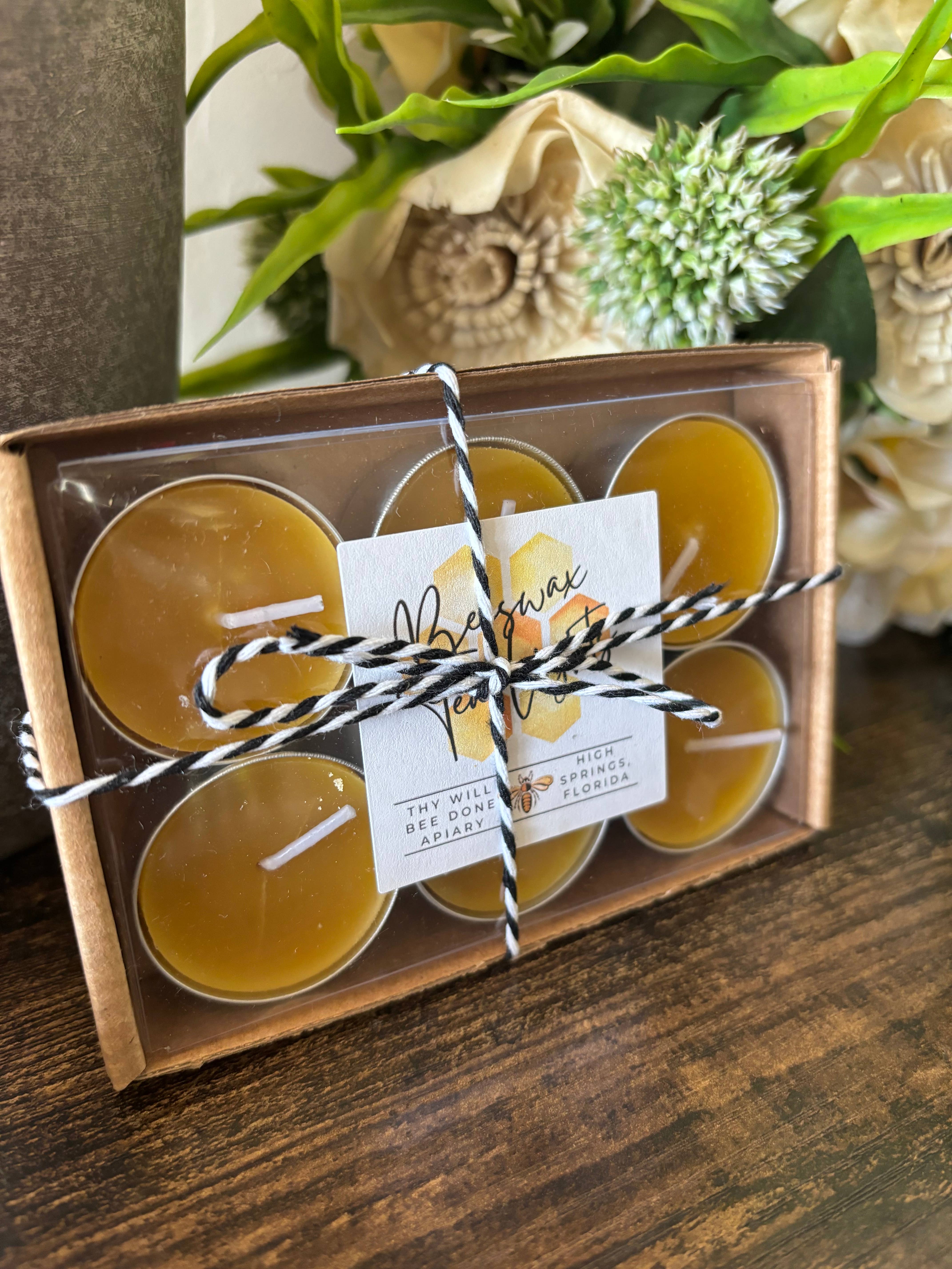 Thy Will Bee Done Apiary - Vendita all'ingrosso Candele a lumino - Candele Tealight in cera d'api, lumini da tè biologici, confezione di candele
