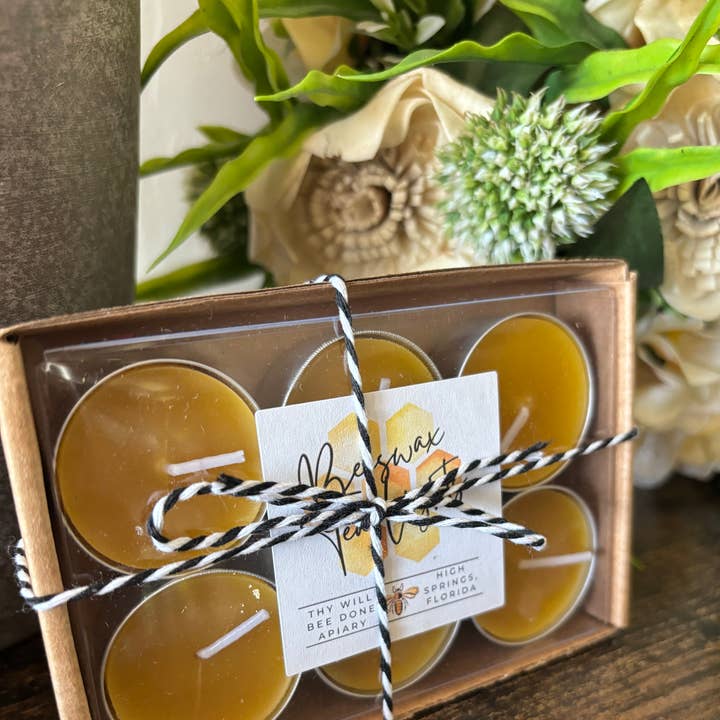 Thy Will Bee Done Apiary - Vendita all'ingrosso Candele a lumino - Candele Tealight in cera d'api, lumini da tè biologici, confezione di candele0