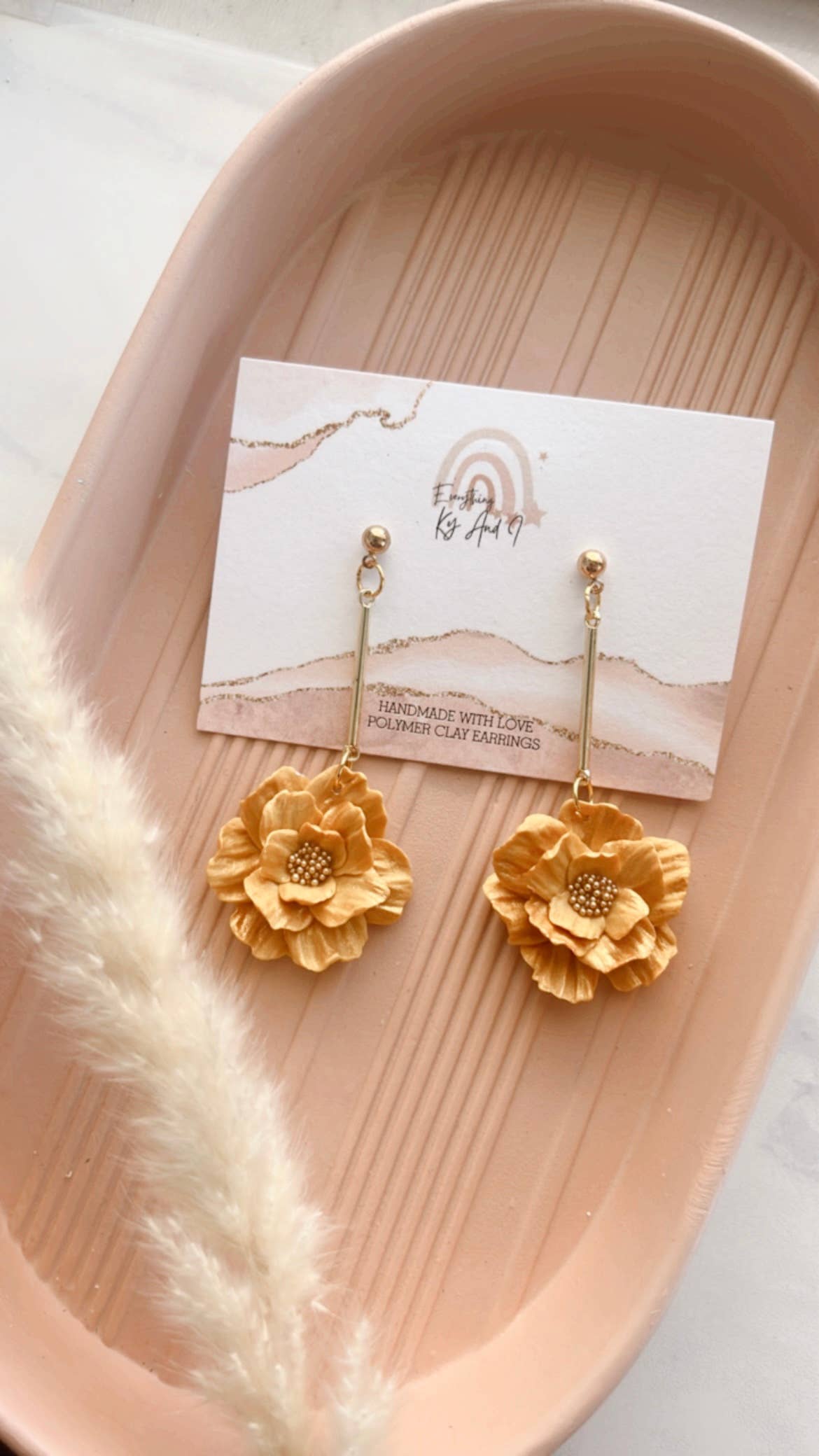 Everything Ky and I - Wholesale Dangle Earrings - Golden Spring Flower Drops2