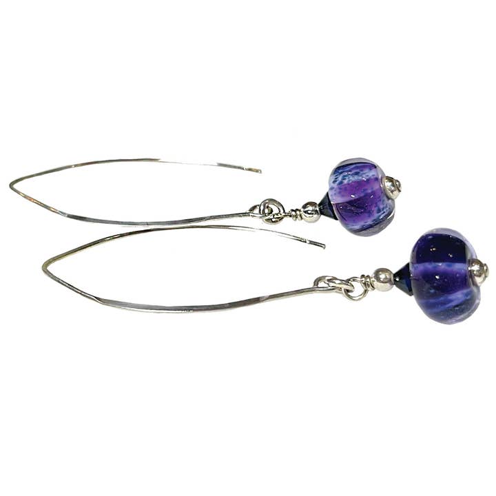 Auriculares color marquesa de terciopelo morado para venta al por mayor de Beach Memories® Glassworks