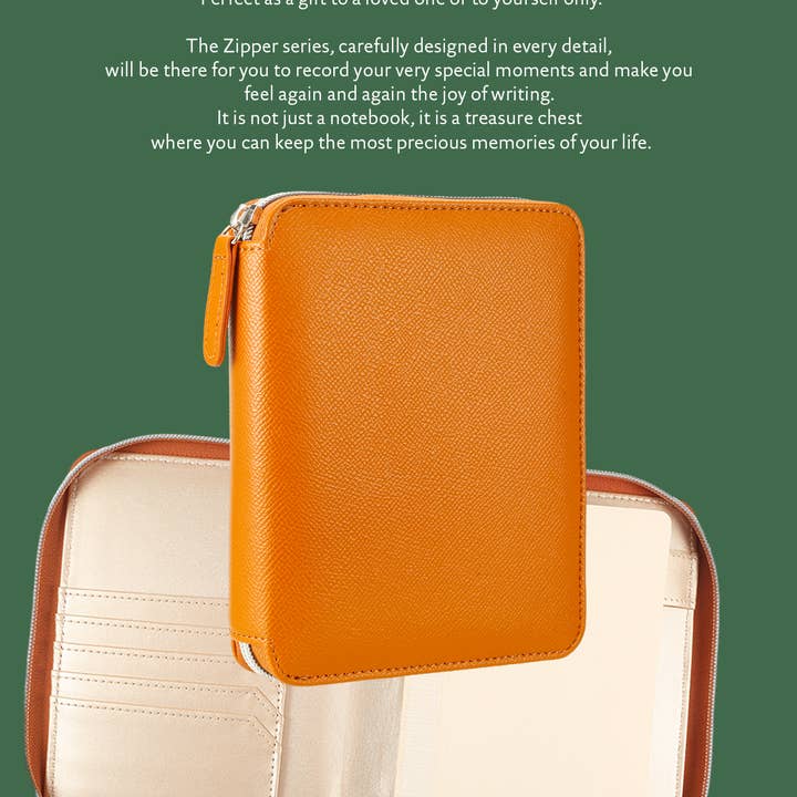 Victoria's Journals - Wholesale Journal/diary - Zippered Vegan Leather Portfolio Notebook / Diary (Tan)5