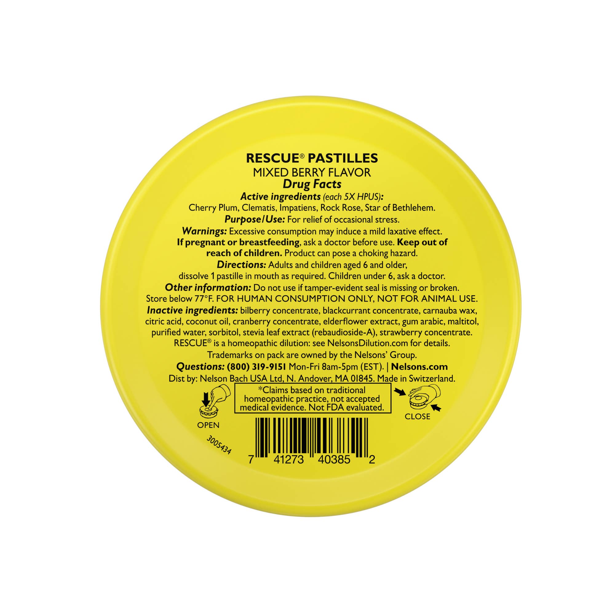 RESCUE & Bach Original Flower Remedies - Wholesale Oral Supplement/Vitamin - RESCUE Bach PASTILLES, Mixed Berry Flavor, Stress Relief 2