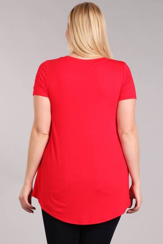 Chris & Carol Apparel - Wholesale Tunic - Women's - XJ413145T - Perfect Solid Plus Size Basic Tee Short Sleeve18