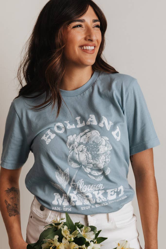 Crowned Free - Wholesale Screen Printed T-Shirt - Women's - Holland Flower Market Tee9