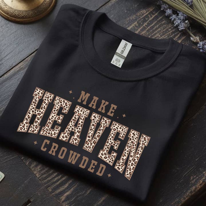 Make Heaven Crowded Leopard Graphic Unisex T-Shirt for wholesale by TheWorldOfMYes