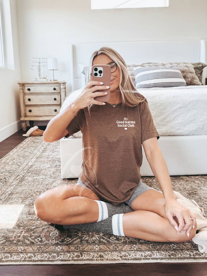 The Good Karma Social Club Tee for wholesale by Blonde Ambition | Jewelry | Valentines Gift & Sweaters