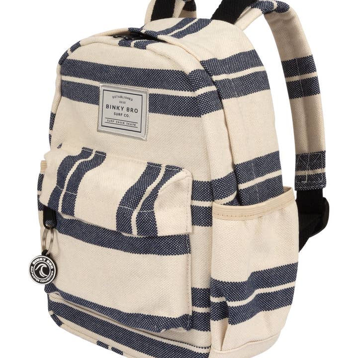 BinkyBro - Wholesale Backpack – Child - Kids Backpack (Navy Striped Canvas)2
