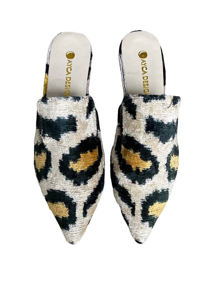 AYCA DESIGN - Wholesale Mules - Women's - Silk Velvet Ikat Point Toe Slide0