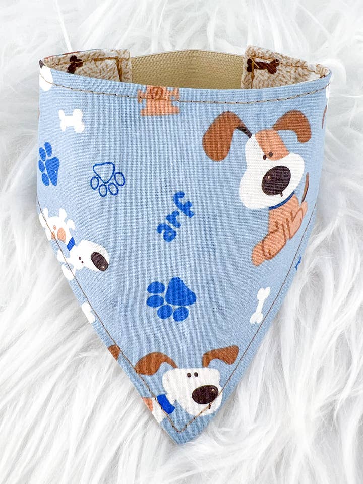 Arf-ry Day is Pup Day Elastic Dog Bandana for wholesale by Blonde Sausage Co.