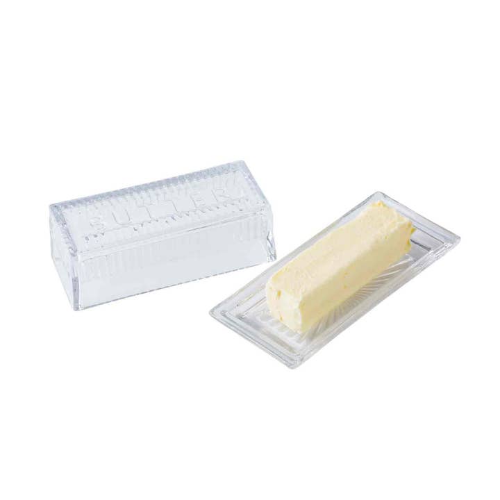 TableCraft Products Company - Wholesale Butter Dish - Embossed Butter Dish, "BUTTER" (Holds 1 Stick)