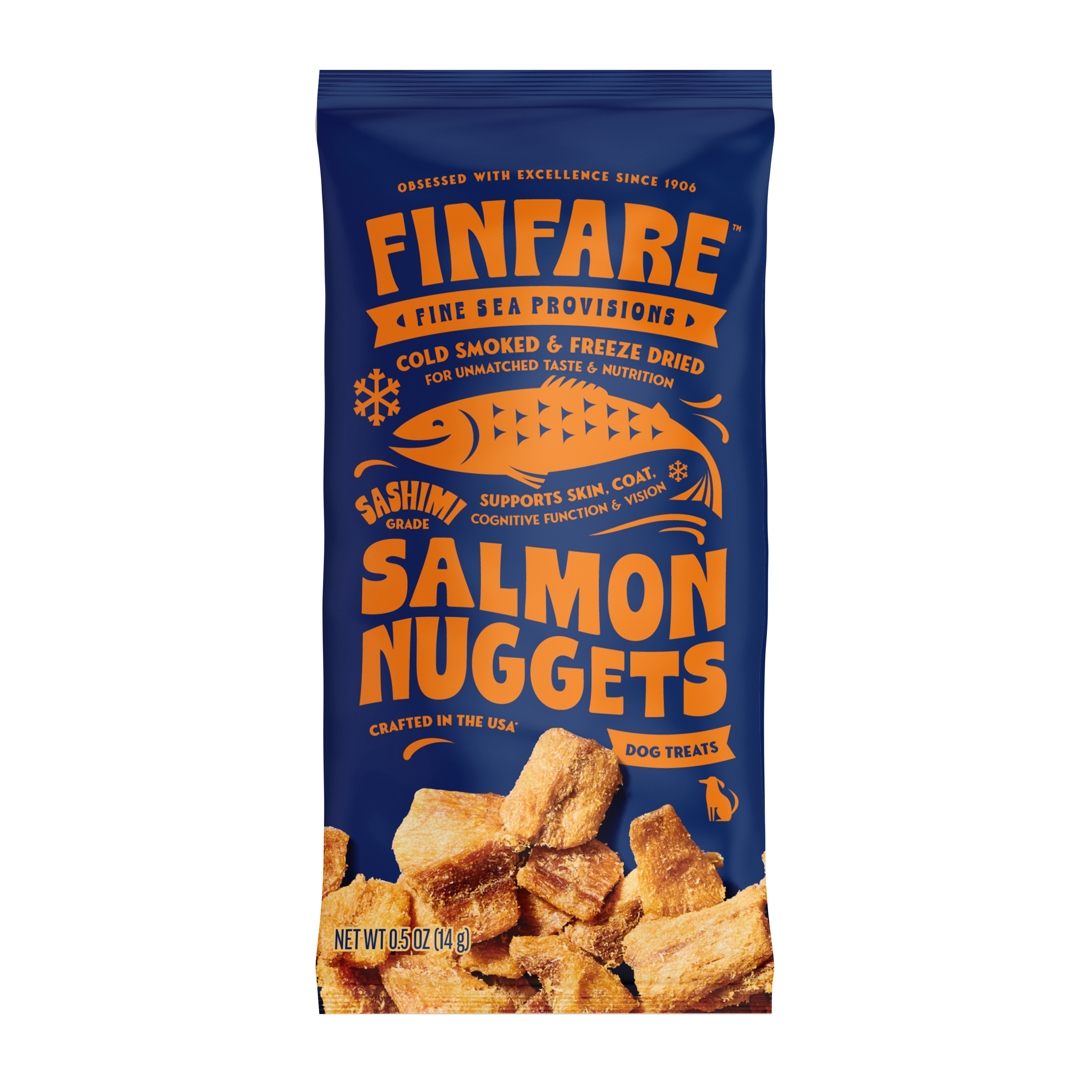 Finfare Pet Foods - Wholesale Pet Treats - Dog - On-the-Go Freeze-Dried Salmon Nuggets - Dogs, 14, 0.5oz Pks1