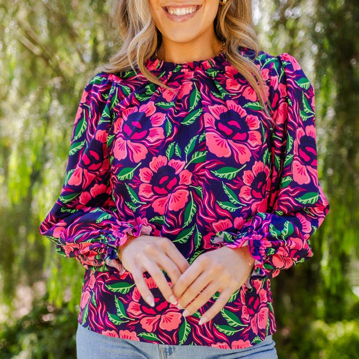 Top Quinn Lovestruck Navy PK S-L por atacado de Michelle McDowell
