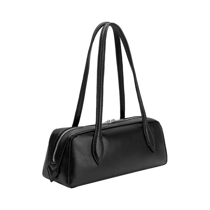 Melie Bianco - Wholesale Shoulder Bag - Women's - Serafina Black Recycled Vegan Shoulder Bag1