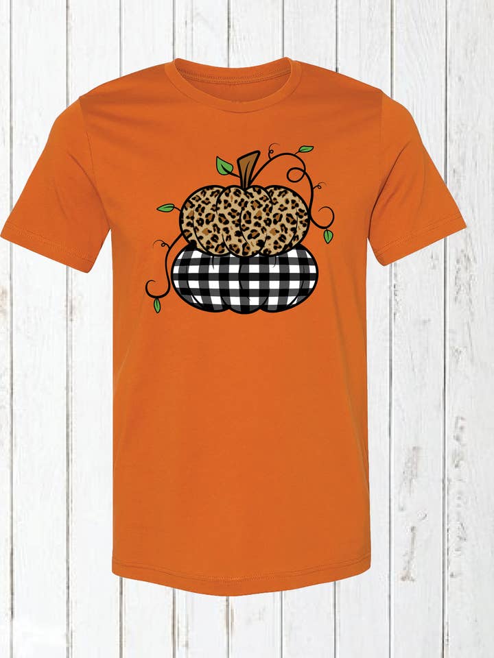 Plaid-Leopard Pumpkin for wholesale by Junk N The Trunk Tees