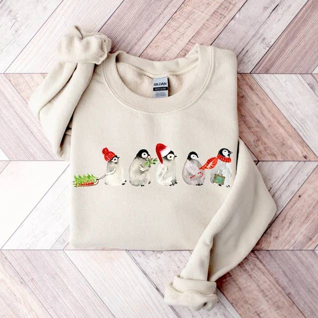 Christmas Sweatshirt, Penguin Sweatshirt, Holiday Shirt ) for wholesale by Unicorntrendz