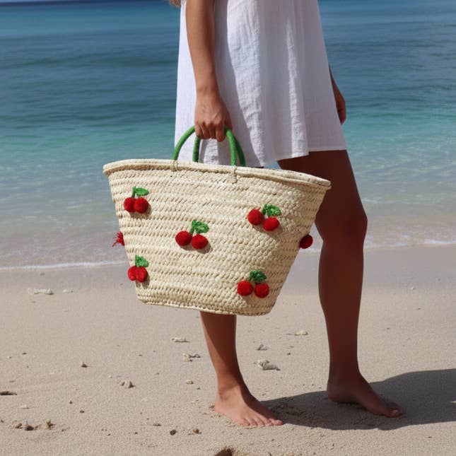 French basket bag, Natural Bag, Beach Bag, Handmade Bag for wholesale by craftberber