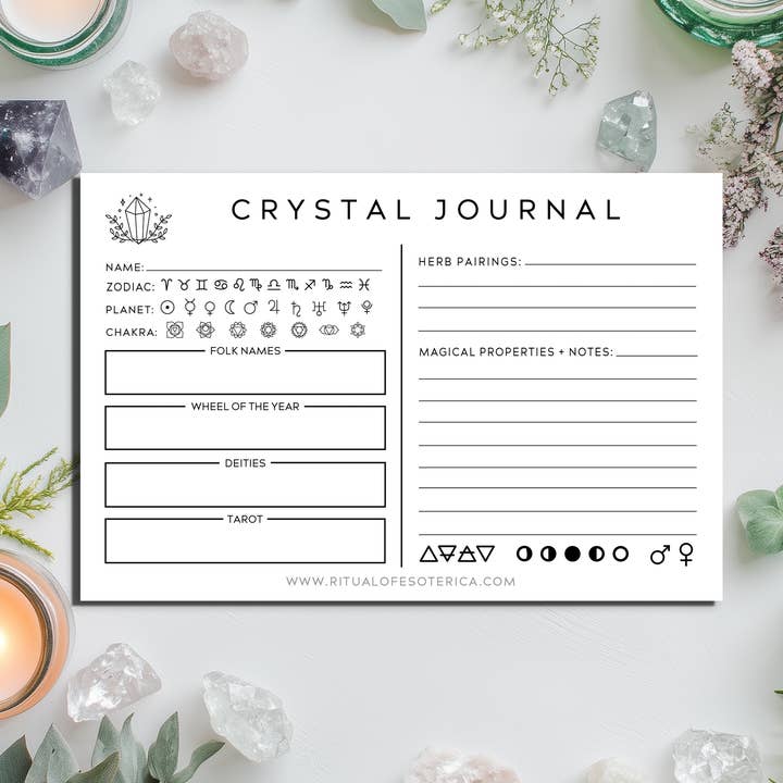 Crystal Journal Sticky Notepad for wholesale by Ritual of Esoterica