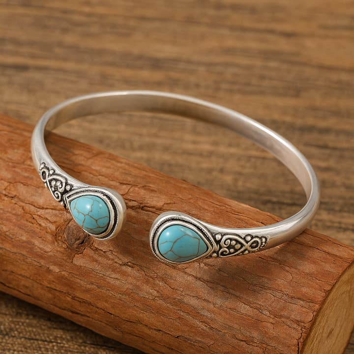 TURQUOISE BOHO BANGLE (ADJUSTABLE) for wholesale by Ashlen