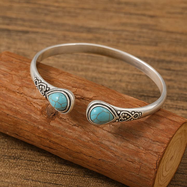 TURQUOISE BOHO BANGLE (ADJUSTABLE) and other Purchase Wholesale bangle charm. Free Returns & Net 60 Terms on Faire trending on Faire.