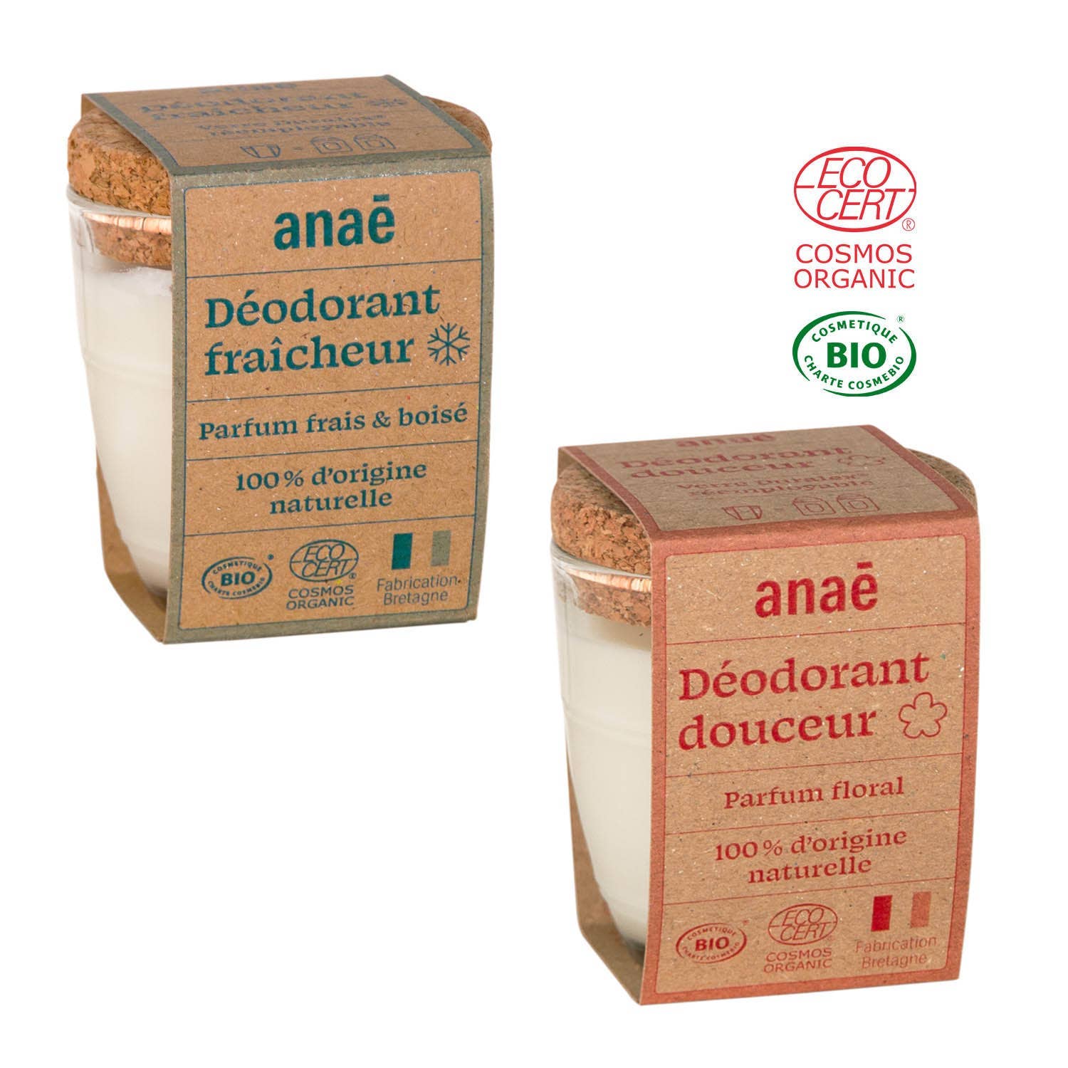 Ecodis - Grand Beau - Wholesale Deodorant - Unisex - Set of 2 Freshness & Softness Deodorants 80g - Anaé0