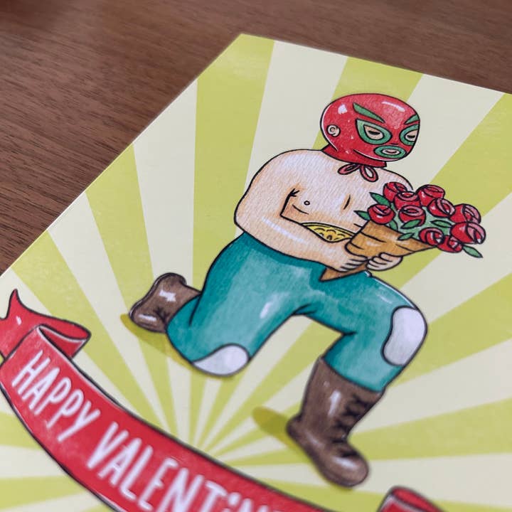 Ming Ong - Wholesale Valentine's Day Card - Lucha Libre Valentine's Day Greeting Card1