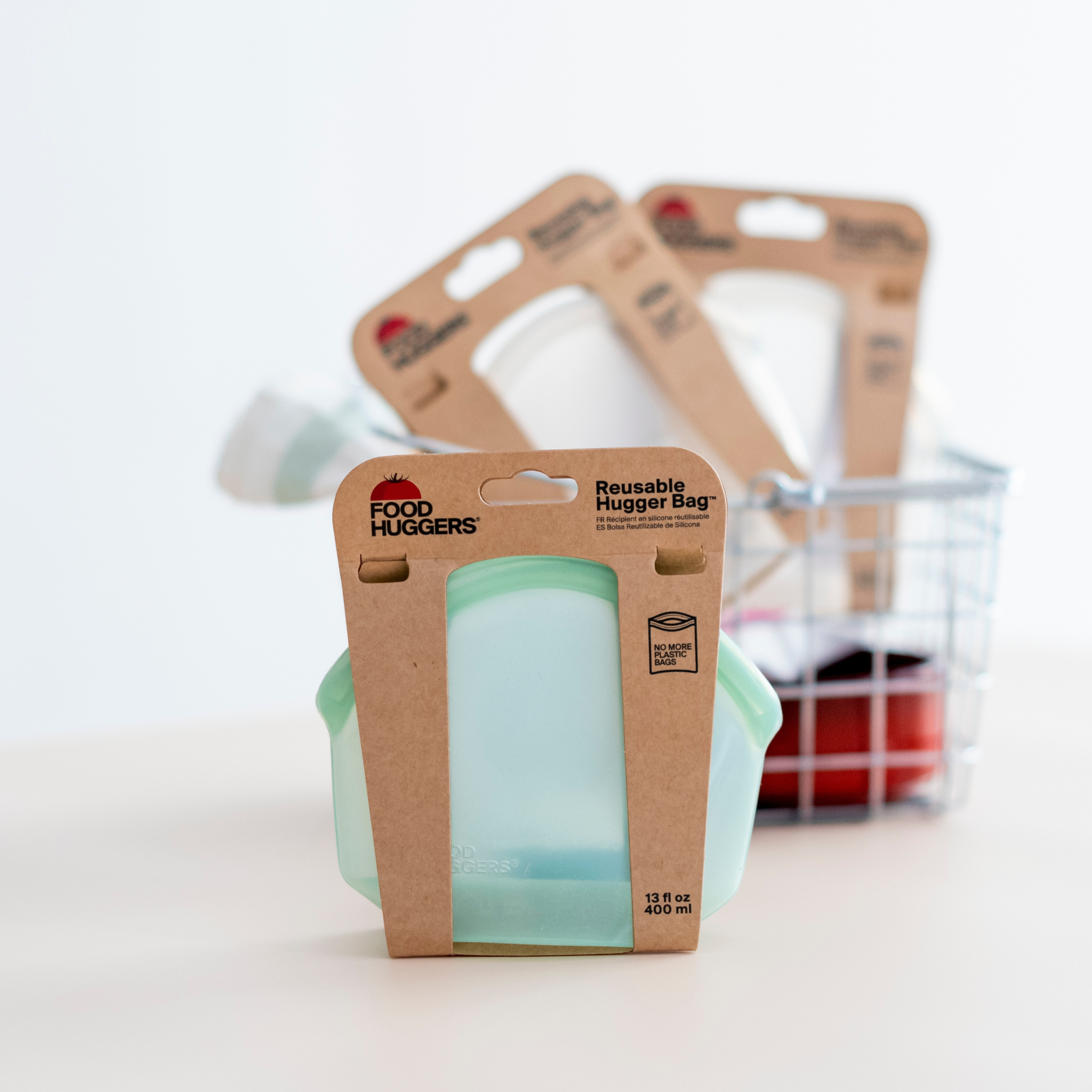 Food Huggers - Vente Sachet de conservation/film alimentaire - Sac de rangement en silicone réutilisable – Genévrier (400 ml)1
