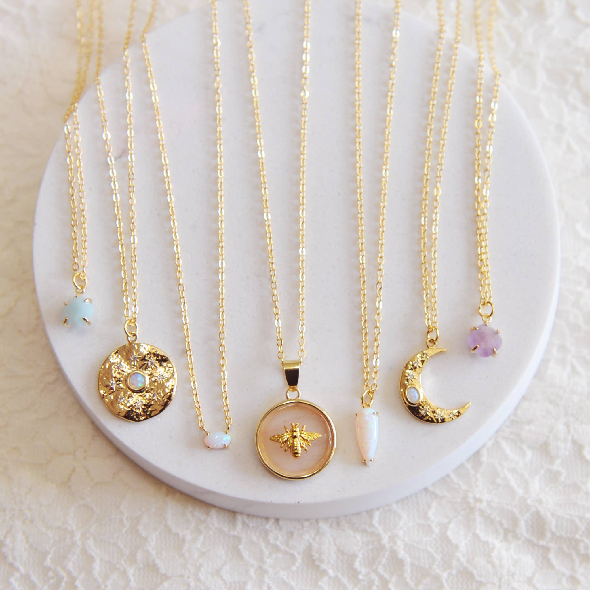 Oh So Lovely - Wholesale Pendant/Charm Necklace - Lola Bee Necklace Rose Quartz5