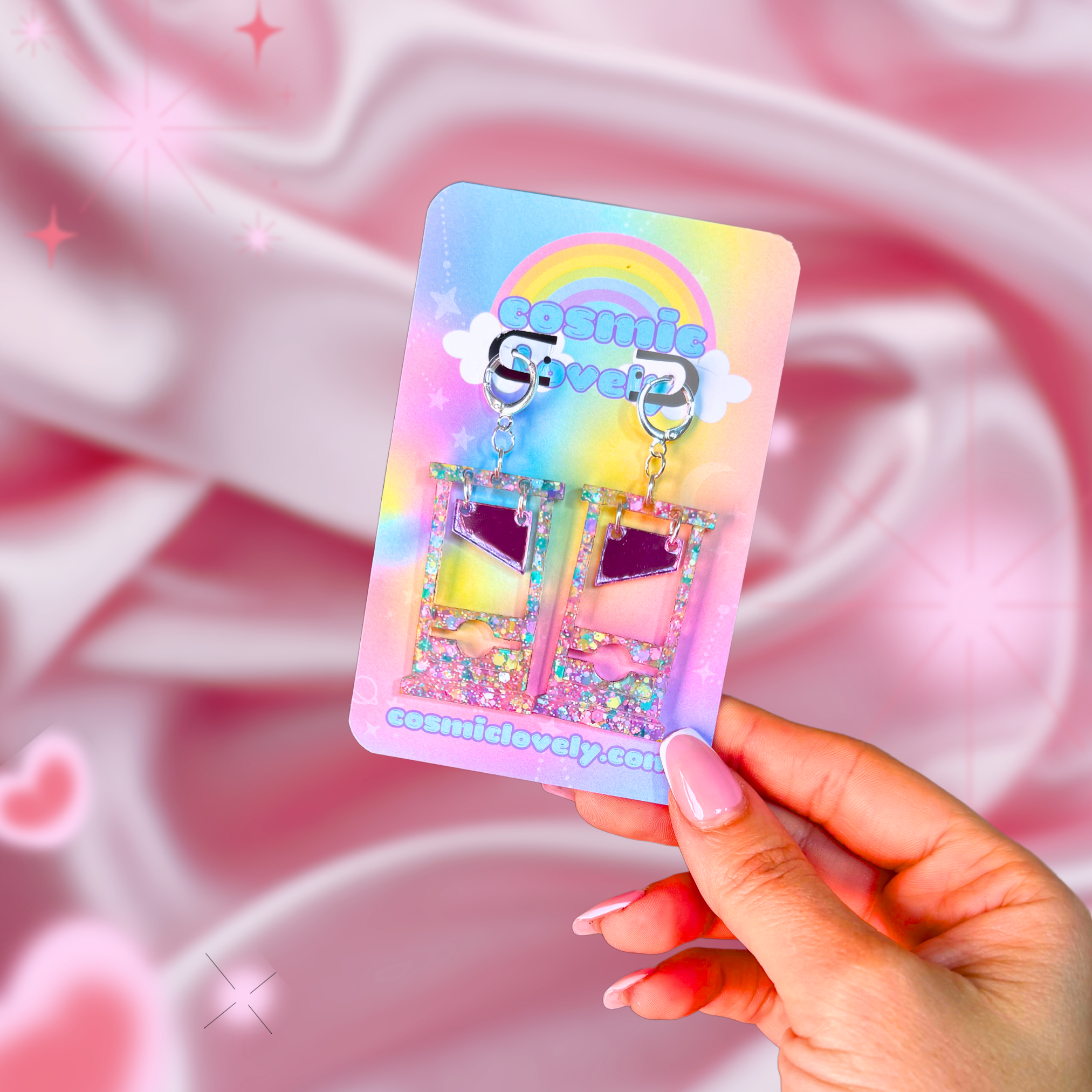 Cosmic lovely - Wholesale Dangle Earrings - Pastel Confetti Guillotine Earrings 0