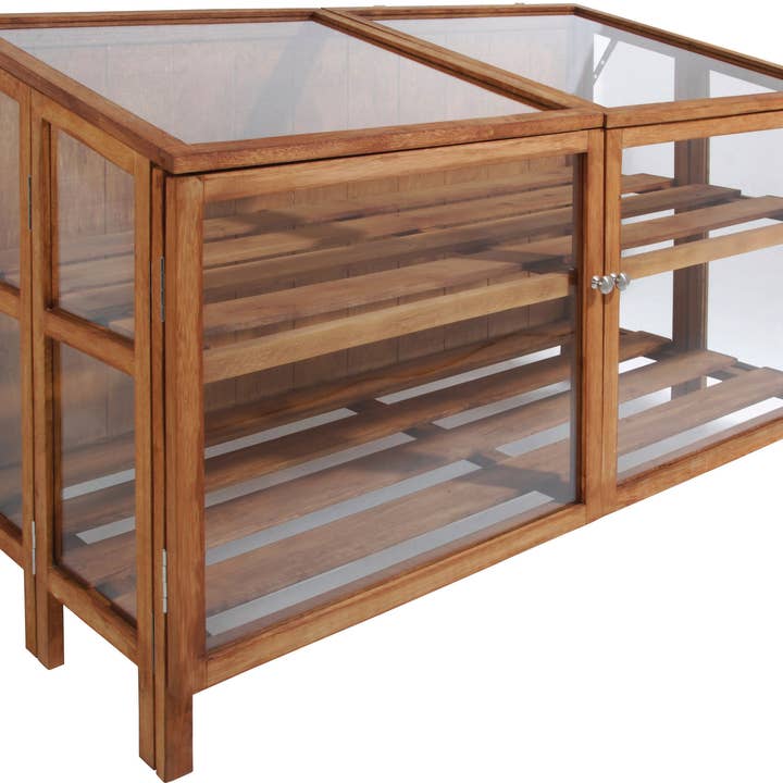 Esschert Design USA - Vente Bibelots/décorations d'extérieur - Serre en bois dur, bois/verre, large1