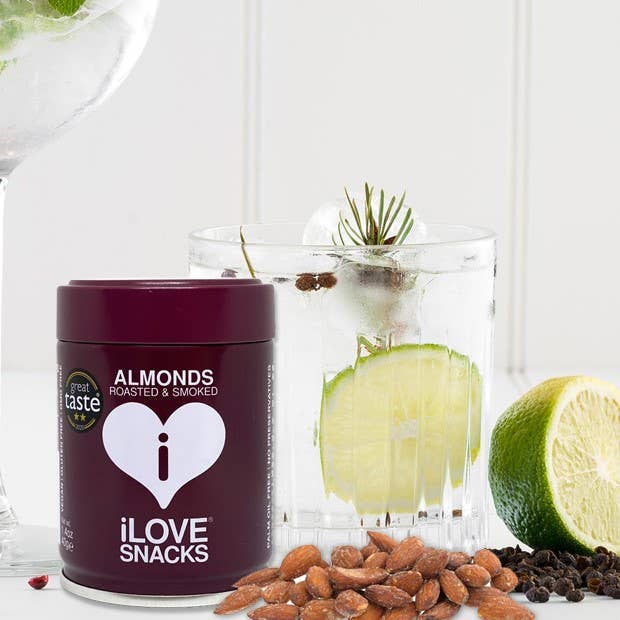 iLOVE SNACKS - Vendita all'ingrosso Frutta secca - Barattolo di mandorle affumicate, vegane, senza OGM e senza glutine1