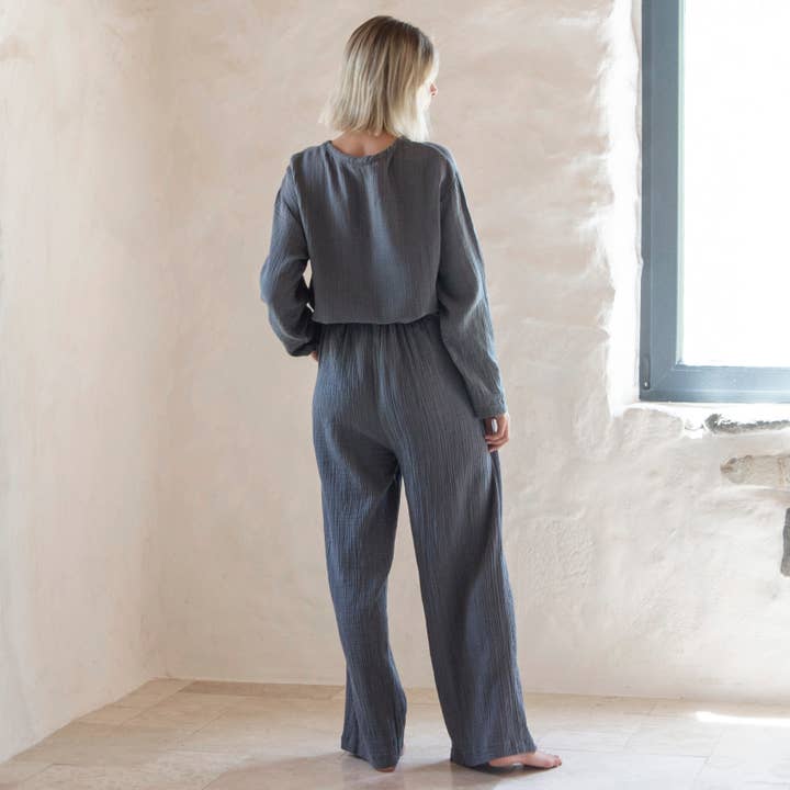 loom.ist - Vendita all'ingrosso Pantalone - Donna - Pantaloni in cotone a doppio strato di mussola15